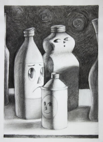 Bottle Still life (pencil drawing)